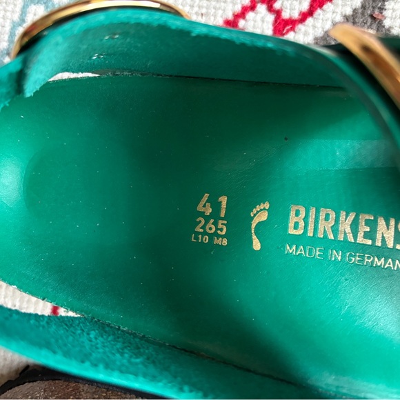 Birkenstock Milano Big Buckle High Shine Digital Green Sandals - Picture 2 of 6
